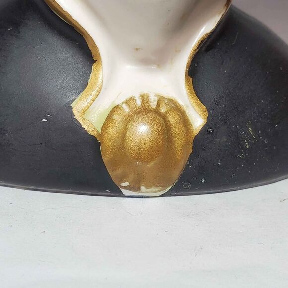 Lee Wards Lady Head Vase Glamour Girl Black 4.25" Vintage - Picture 3 of 10